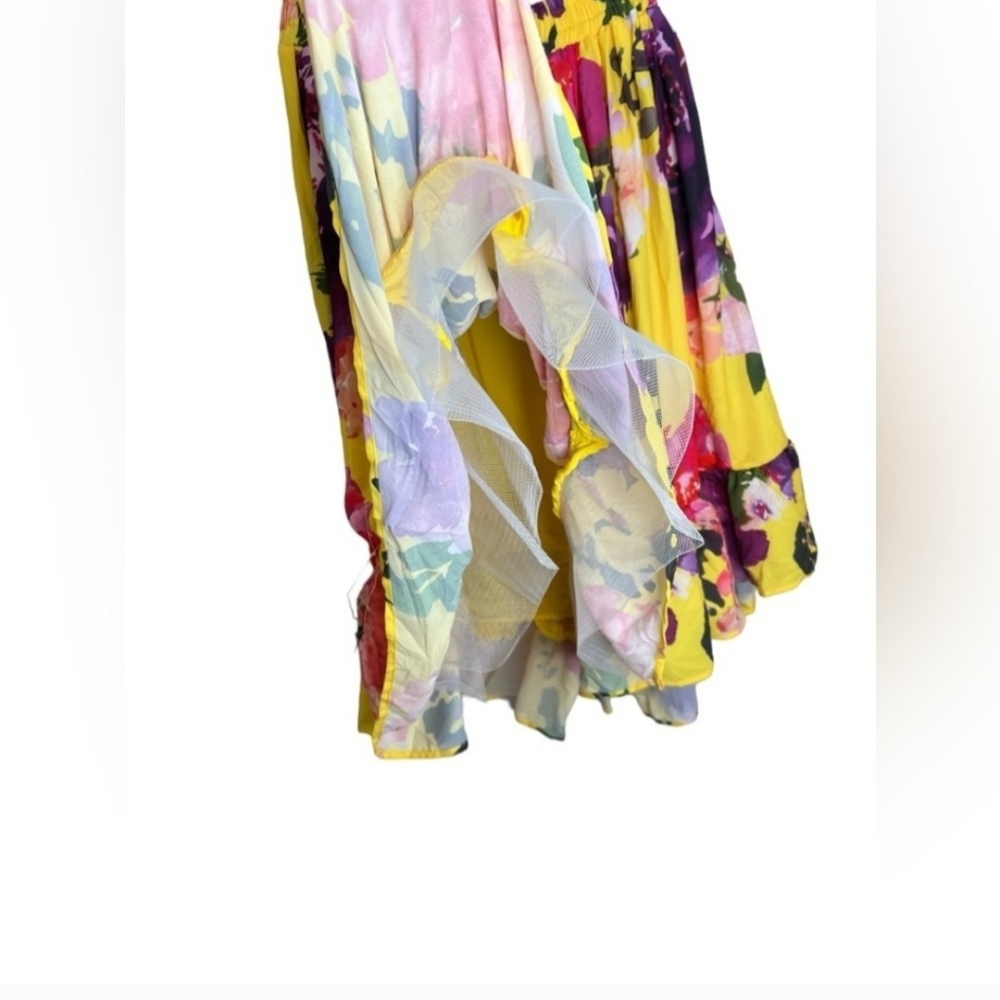New York & Company Women’s High Low Floral Flare Lined Skirt/dress